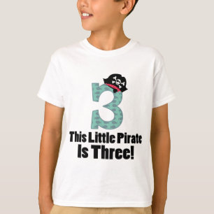 T-shirt 3ème pirate mignon d'anniversaire