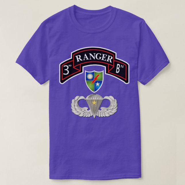 T-shirt 3ème Rgr Bn avec DUI Basic w Combat Jump X (Design devant)