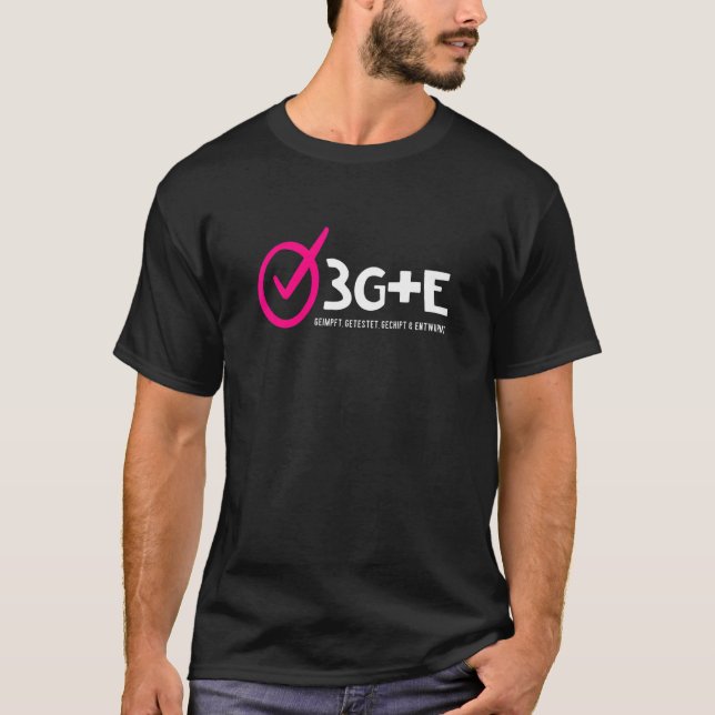 T-shirt 3g+e Chiponné et agité vacciné testé (Devant)