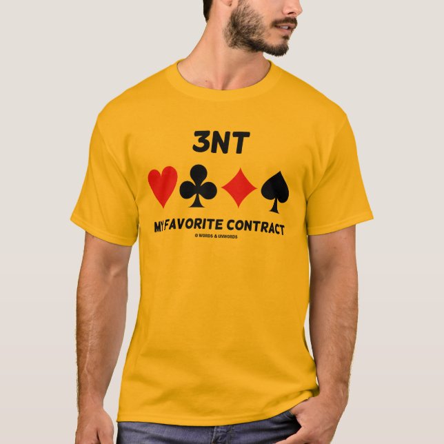 T-shirt 3NT Mon contrat préféré quatre cartes passe-partou (Devant)