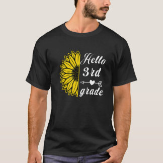 T-shirt 3rd Grade Back to School Boys Girls Kids Sunflower