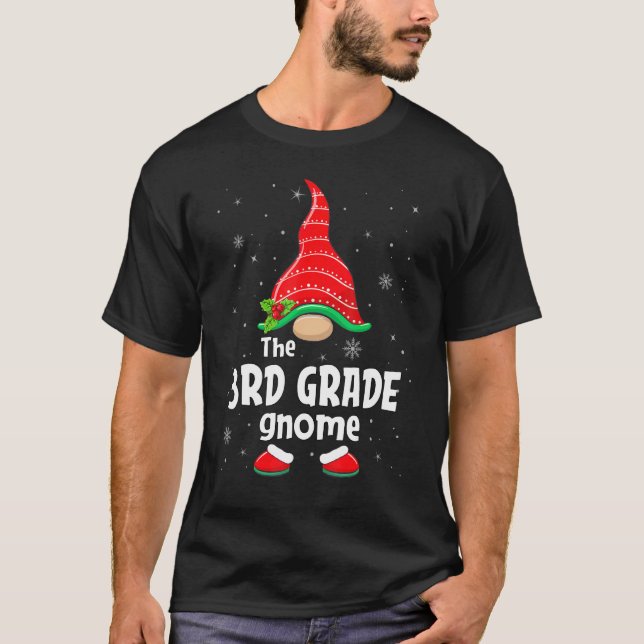 T-shirt 3rd Grade Gnome Matching Family Group Christmas Pa (Devant)