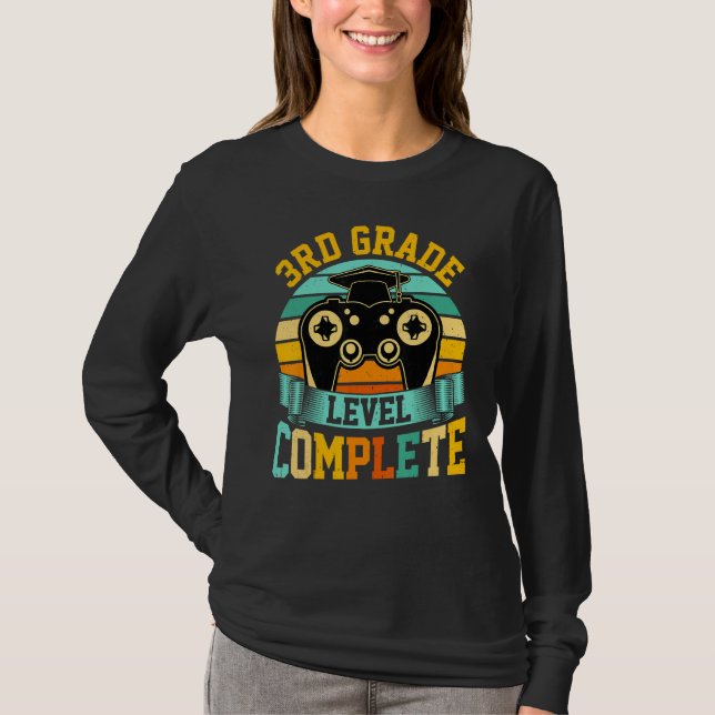T-shirt 3rd Grade Level Complete  Video Gaming Gamer Gradu (Devant)