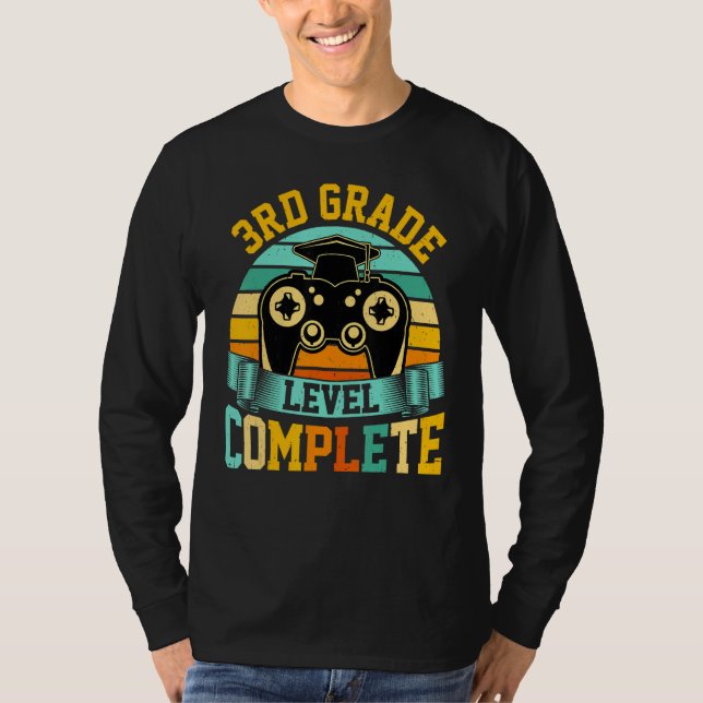T-shirt 3rd Grade Level Complete  Video Gaming Gamer Gradu (Devant)