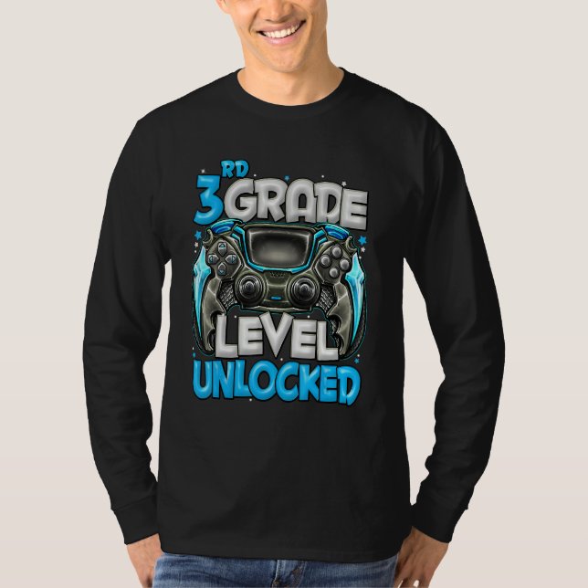 T-shirt 3rd Grade Level Unlocked Game On 3rd Grade Back To (Devant)