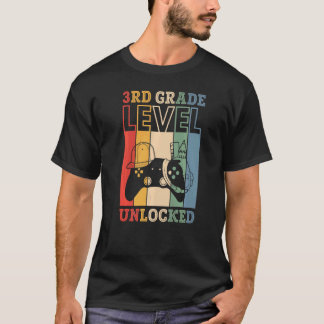 T-shirt 3rd Grade Level Unlocked VideoGame Back to School 