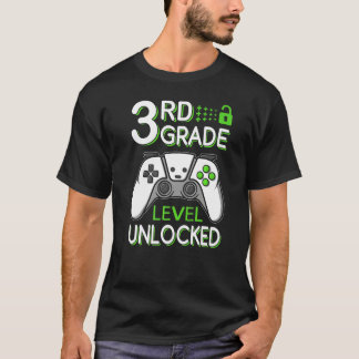 T-shirt 3rd Grade Level Unlocked VideoGame Gamer Back to S