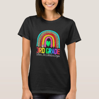 T-shirt 3rd grade rainbow leopard teacher team third grade