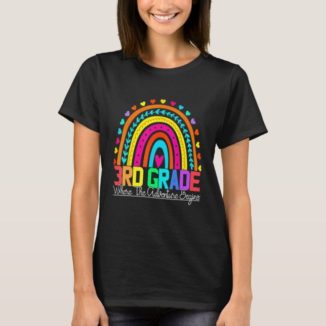 T-shirt 3rd grade rainbow leopard teacher team third grade (Devant)