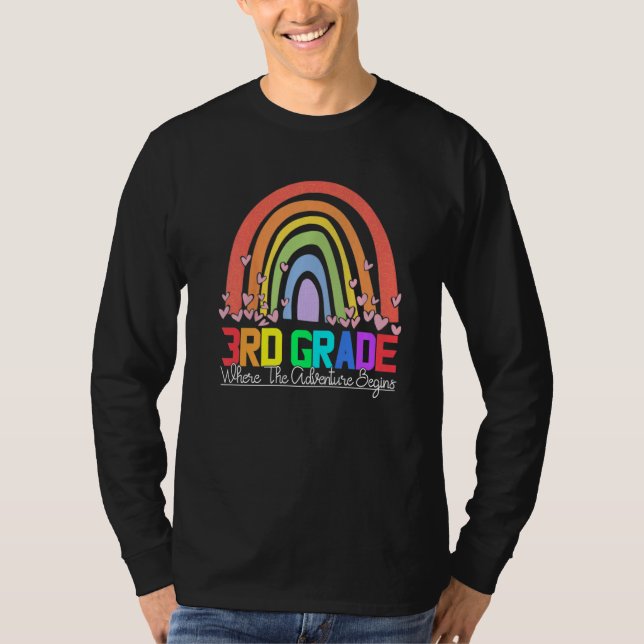 T-shirt 3rd grade rainbow leopard teacher team third grade (Devant)