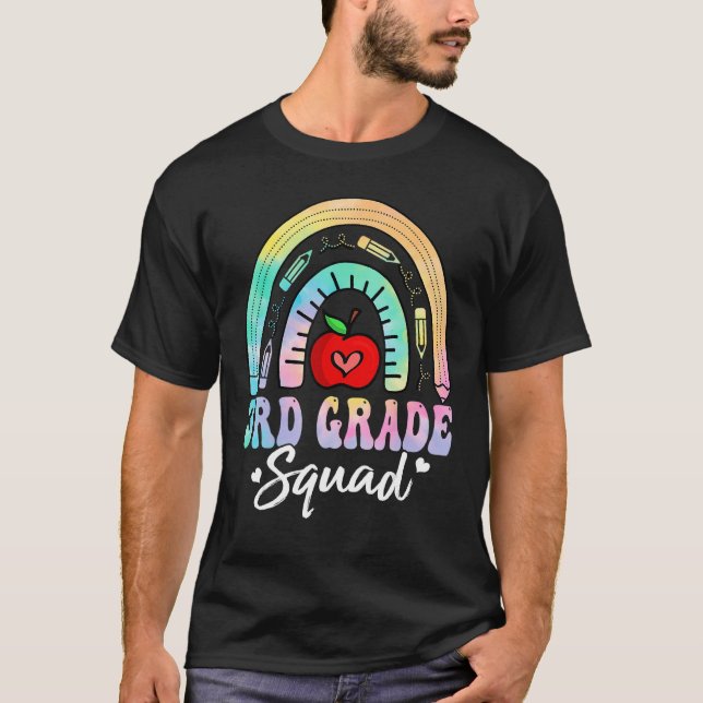 T-shirt 3rd Grade Squad Back To School Rainbow Teacher Gir (Devant)