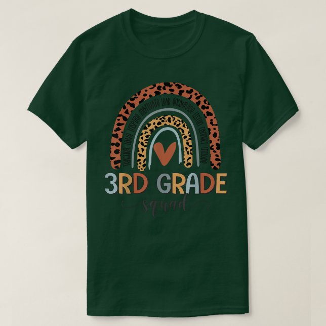T-shirt 3rd Grade Squad Boho Rainbow Back To School T-Shir (Design devant)