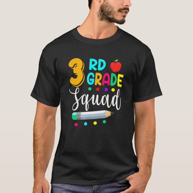 T-shirt 3rd Grade Squad  Teacher Student Team Back To Scho (Devant)