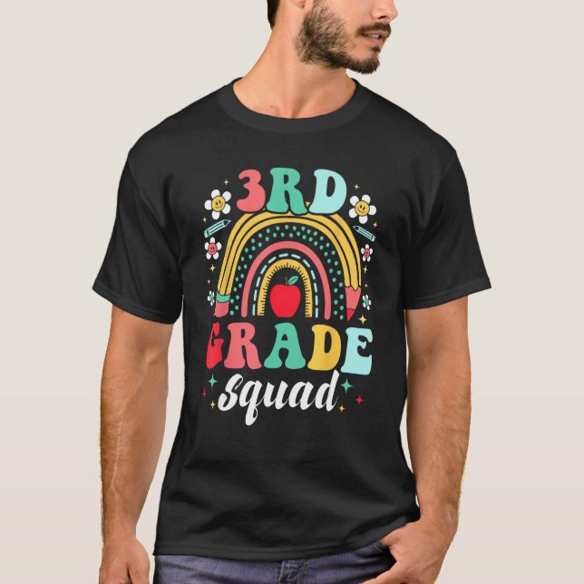 T-shirt 3rd Grade Squad Team  Back To School Girls Boys Te (Devant)