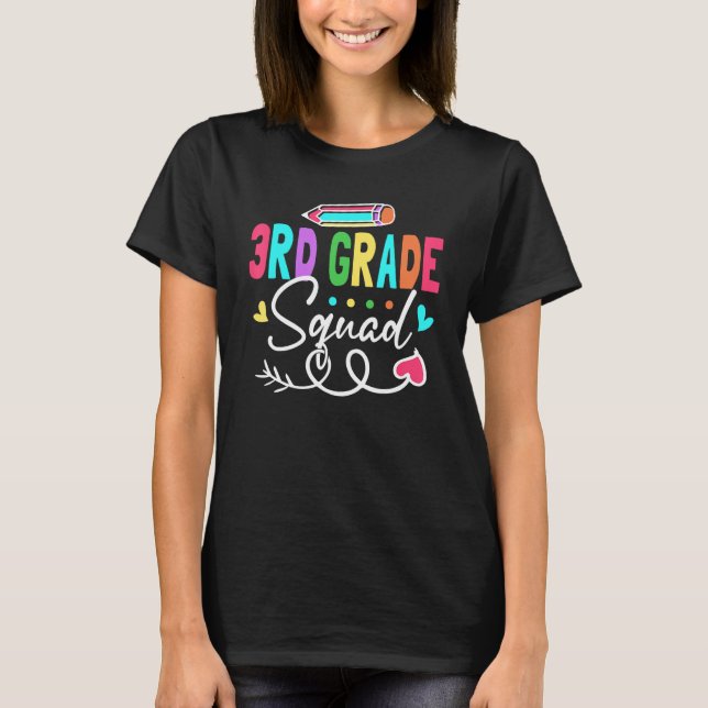 T-shirt 3rd Grade Squad Third Teacher Student Team Back To (Devant)