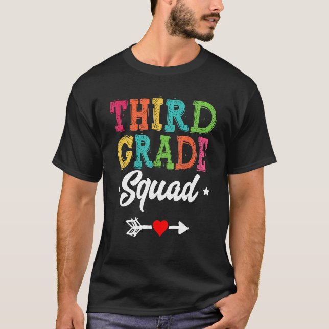 T-shirt 3rd Grade Squad Third Teacher Student Team Back To (Devant)