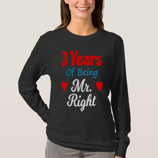 T-shirt 3rd Wedding Anniversary for Men Him Mr Right Husba (Devant)