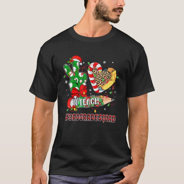 T-shirt 3Th Grade Squad Third Grade Teacher Xmas 3Rd Grade (Devant)