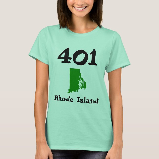 T-shirt 401, Code régional de l'île Rhode (Devant)