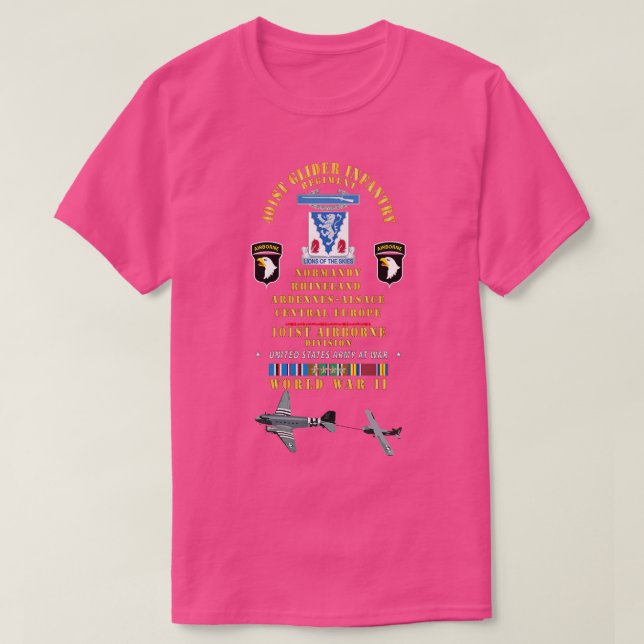 T-shirt 401e régiment d'infanterie de planeur 101e divisio (Design devant)