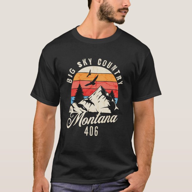 T-shirt 406 Montana Indicatif régional Big Sky Country Mon (Devant)