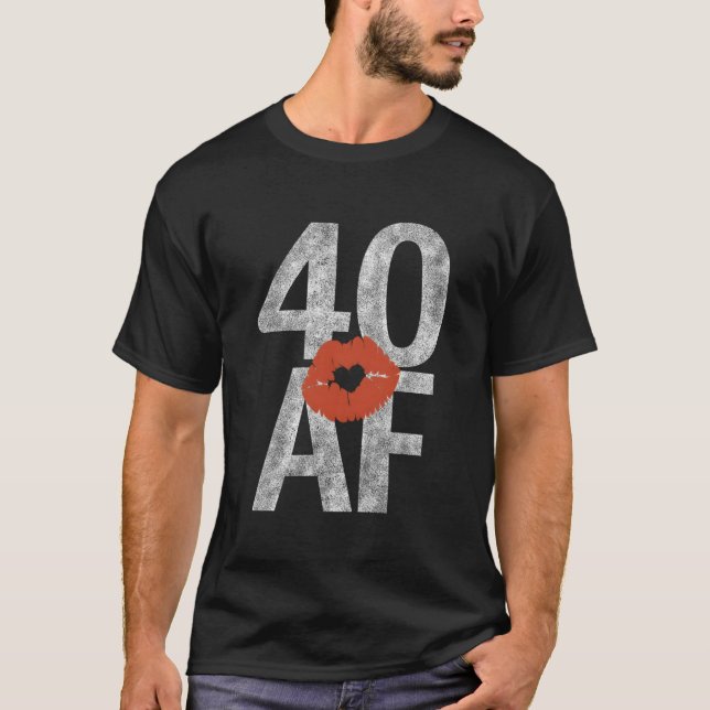 T-shirt 40 Af 40Th He Lèvres Quarante Af (Devant)