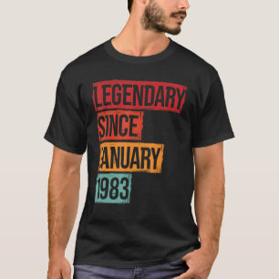 T-shirt 40 Anniversaire 40 Légendaire Depuis Janvier 1983
