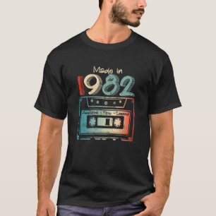 T-shirt 40 Anniversaire Fabriqué En 1982 Bande De Cassette