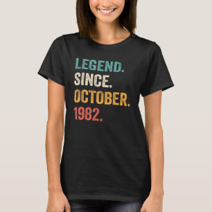 T-shirt 40 ans 40e anniversaire Légende depuis le 1er octo