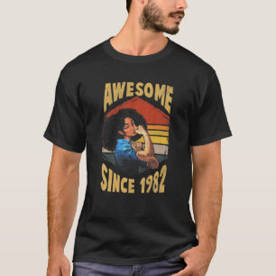 T-shirt 40 Ans Awesome Depuis 1982 40E Anniversaire Stron