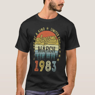 T-shirt 40 Ans Awesome depuis mars 1983 40e anniversaire