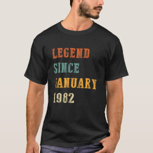 T-shirt 40 Ans Cadeaux Légende Janvier 1982 40E Anniversai