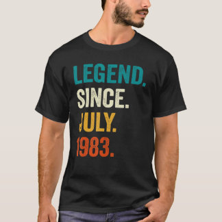 T-shirt 40 ans de légende du cadeau depuis juillet 1983 40