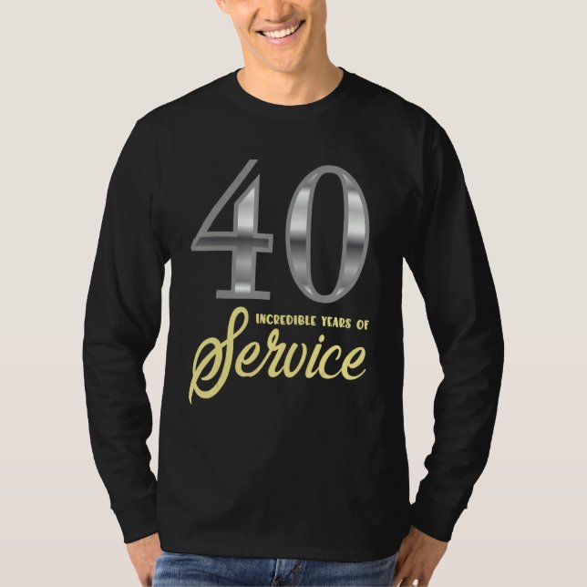 T-shirt 40 Ans De Service 40E Anniversaire De L'Employé Av (Devant)