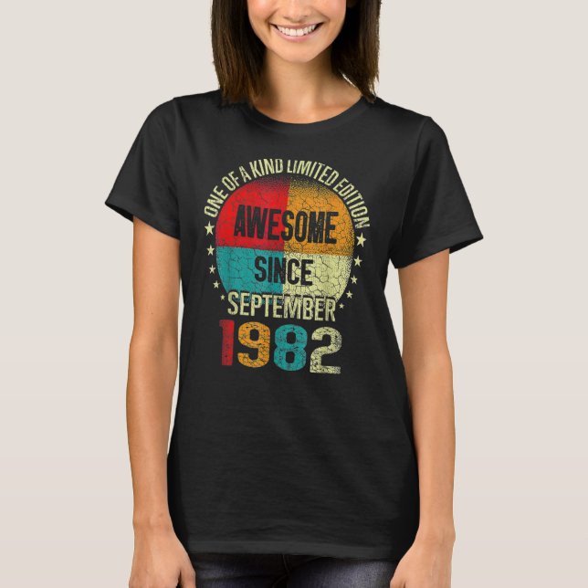 T-shirt 40 ans d'émerveillement depuis septembre 1982 Vint (Devant)