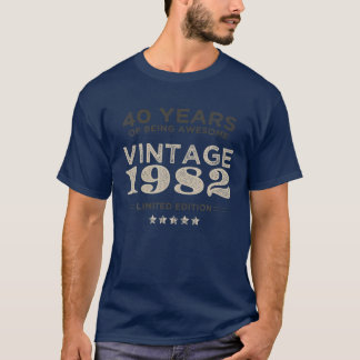 T-shirt 40 Ans D'Être Étonnant Vieux Vintage 1982 40E Bi