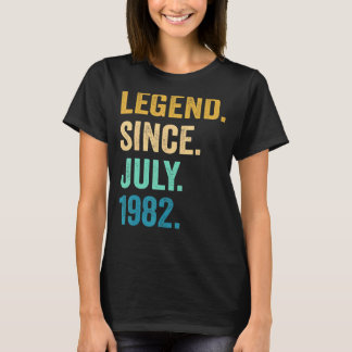 T-shirt 40 ans légende depuis juillet 1982 40e anniversair