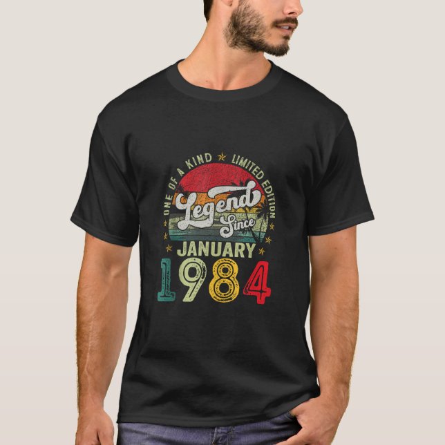 T-shirt 40 Ans Né En Janvier 1984 40e Anniversaire Gi (Devant)