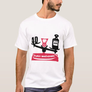 T-shirt 40 ans poids annees balance anniversaire