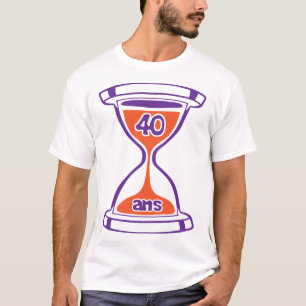 T-shirt 40 ans sablier temps anniversaire passe