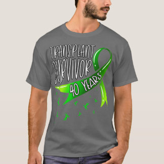 T-shirt 40 ans Transplant d'organes Survivant du Ruban ver