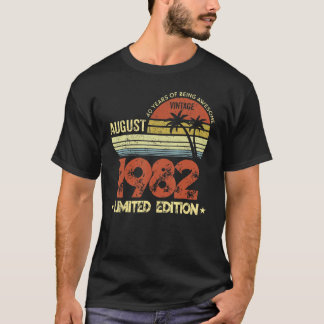 T-shirt 40 ans Vieux août 1982 40e anniversaire
