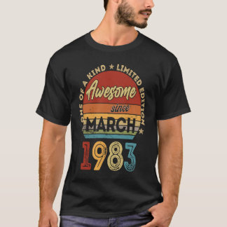 T-shirt 40 ans Vieux mars 1983 40e anniversaire 4