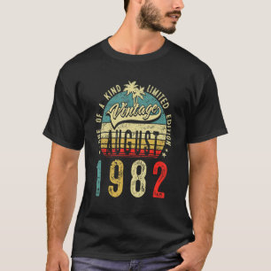 T-shirt 40 ans Vintage août 1982 40e anniversaire Hommes