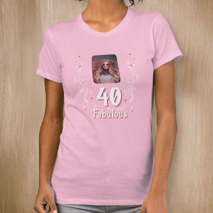 T-shirt 40 et Fabulous Foliage rose photo 40e anniversaire