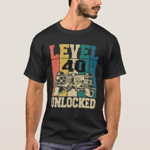 T-shirt 40 Joueur d'Anniversaire Joueur de 40 ans Niveau 4