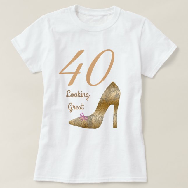 T-shirt 40 & Regard grand talon rose chaussure (Design devant)
