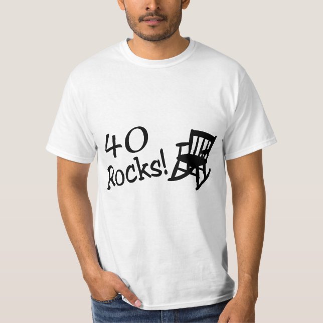 T-shirt 40 roches (chaise de basculage noire) (Devant)