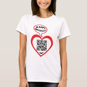 T-shirt 40 years big kisses code qr happy birthday love an