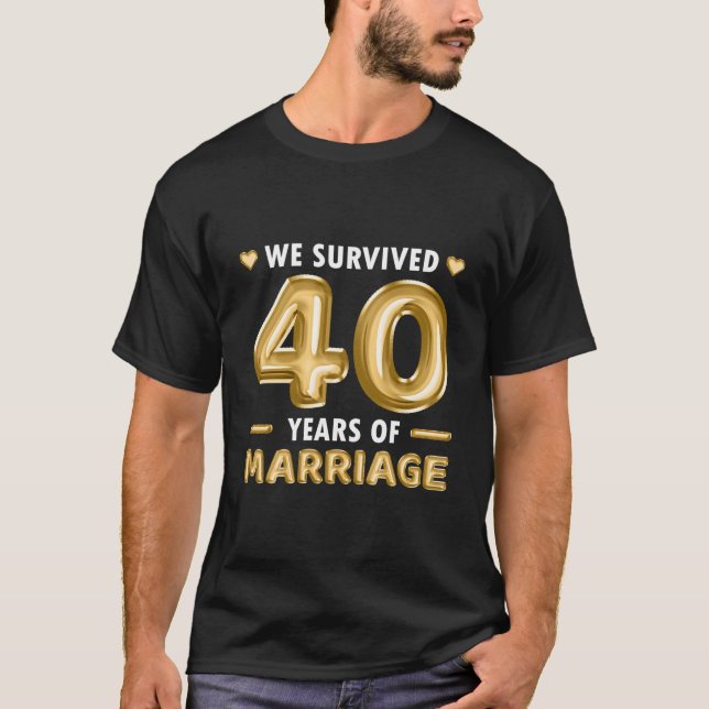 T-shirt 40 Years Marriage 40Th Wedding Anniversary (Devant)
